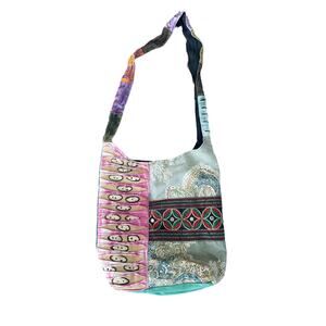 India Boutique Embroidered Hobo Shoulder Bucket Hippy Boho Bag